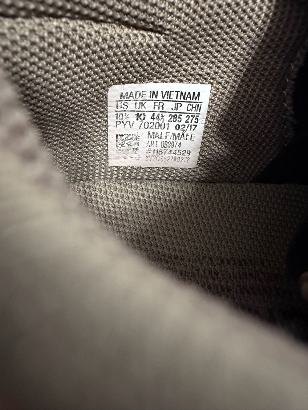 Adidas Tubular Shadow Mens 10.5 Taupe Quilted Sneakers Athletic Running Shoes - Picture 7 of 8